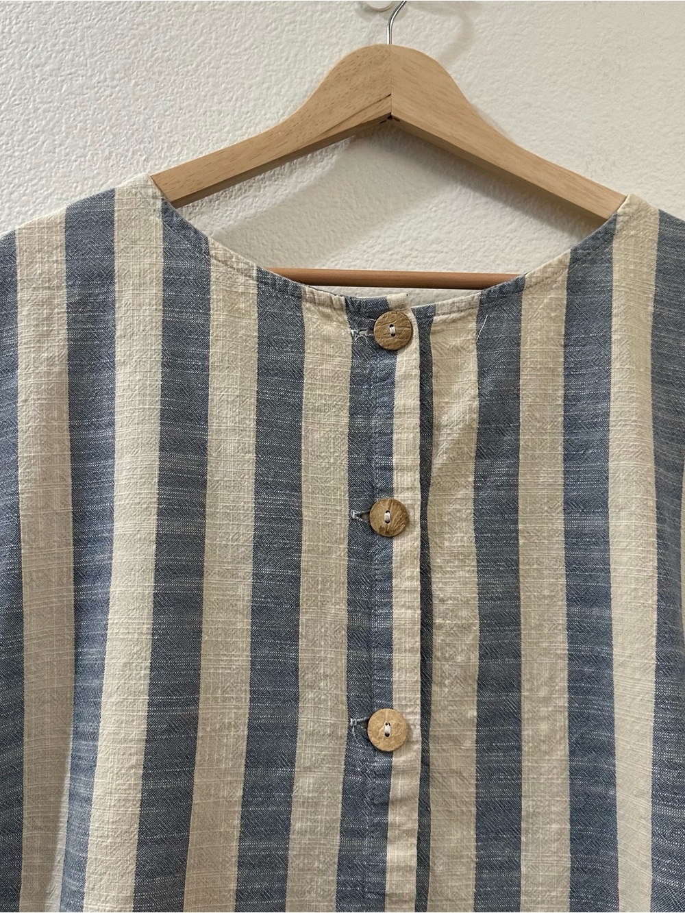 Anthropologie Maeve Dulcy Tee Striped Short Sleeve Button Back Shirt Size XL - Picture 7 of 10